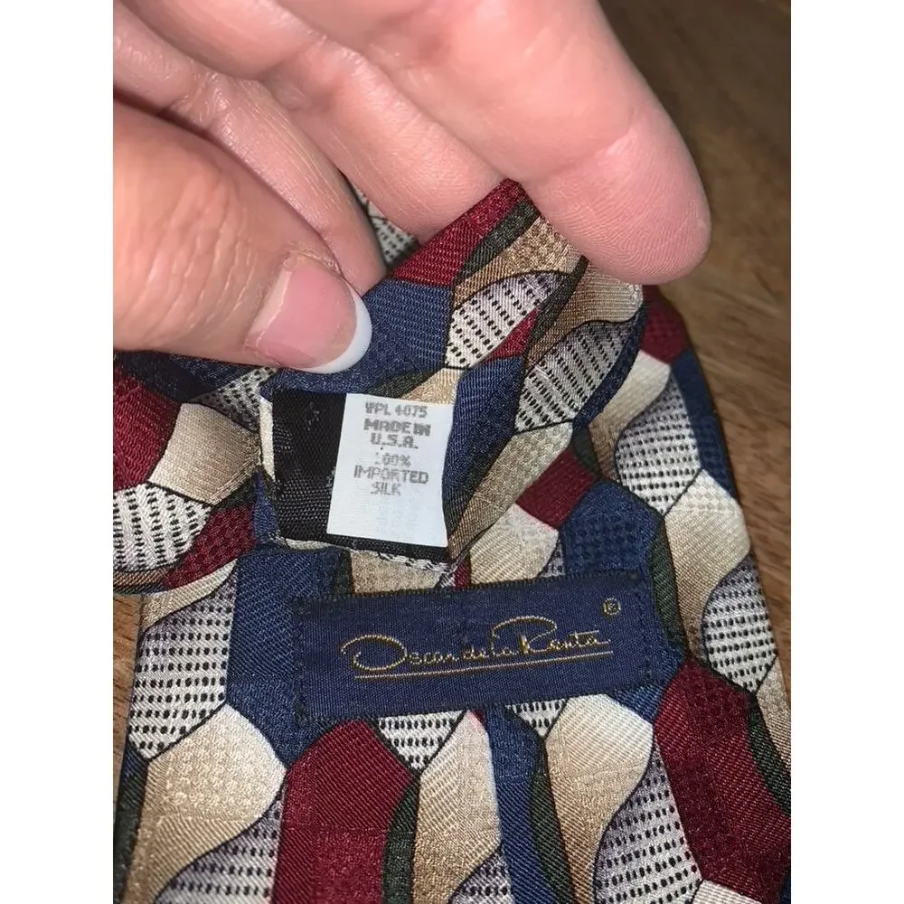 Oscar de la Renta Men's‎ Geometric Silk Necktie Multicolor